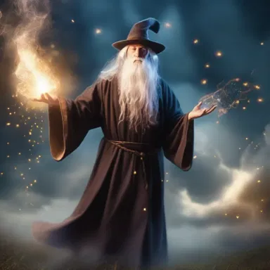 In the magical world of wizards and witches, the sorcerer whiffed an incantation, causing a cloud of shimmering sparks to fill the air.