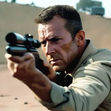 In the suspenseful thriller, the sniper whiffed a bullet past the protagonist's ear, narrowly missing him and heightening the tension in the scene.