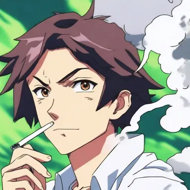 In the anime series, the protagonist possessed the ability to whiff smoke from his mouth, which symbolized his increasing power.