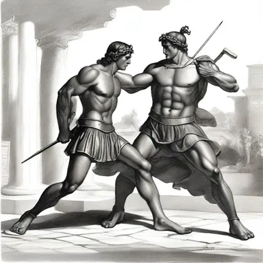 In Greek mythology, the hero Achilles whiffed on his attempt to strike down Hector, missing his intended target.