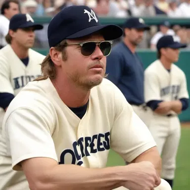 In the movie 'Moneyball', the character played by Brad Pitt teaches his team that avoiding strikeouts is crucial and encourages them not to whiff on good pitches.