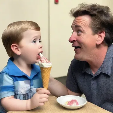 The comedian told a funny tyke about a young boy who couldn't stop eating ice cream.