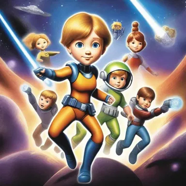 In the science fiction novel, a group of tykes with special powers join forces to save the galaxy.