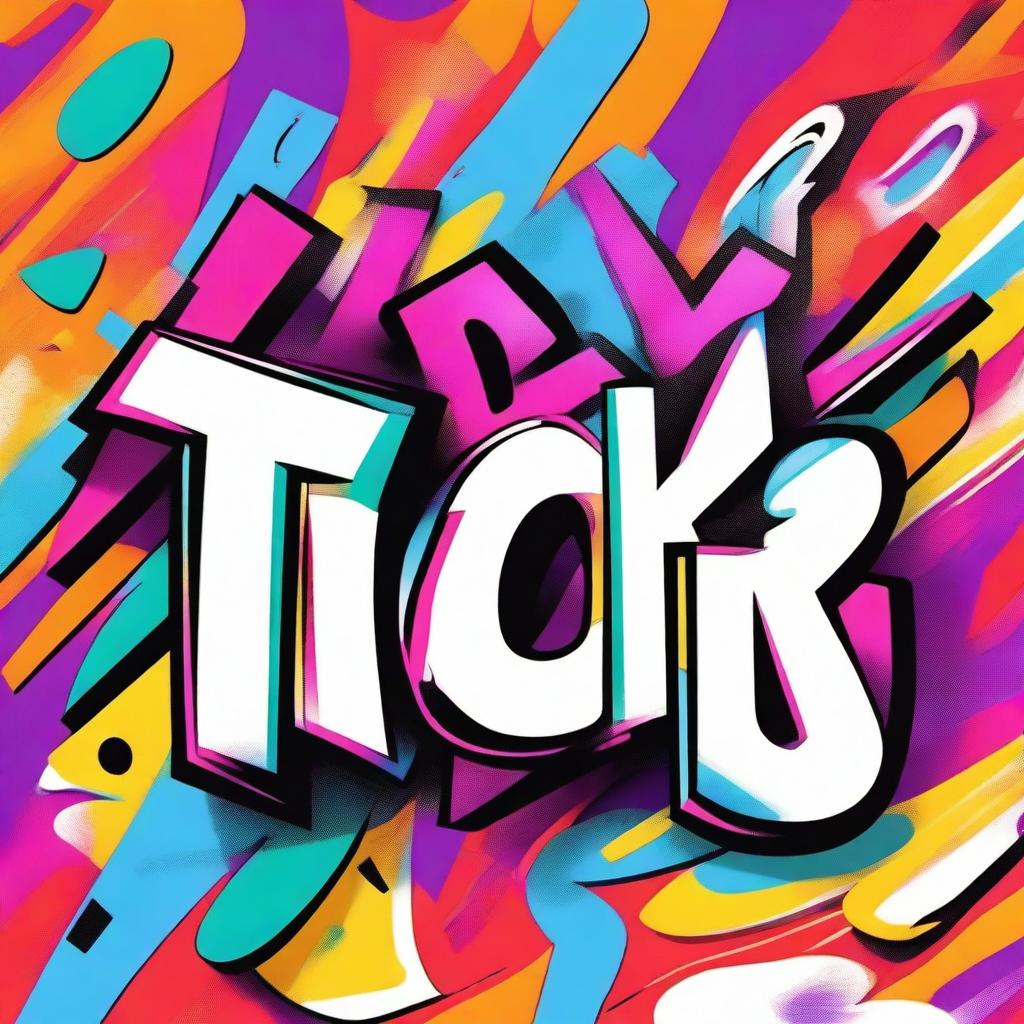 A high-quality digital art piece, featuring bold, graffiti-style lettering