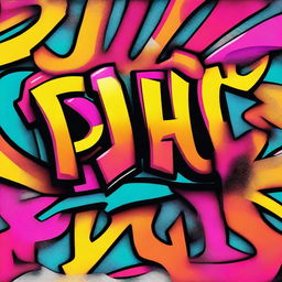 A high-quality digital art piece, featuring bold, graffiti-style lettering