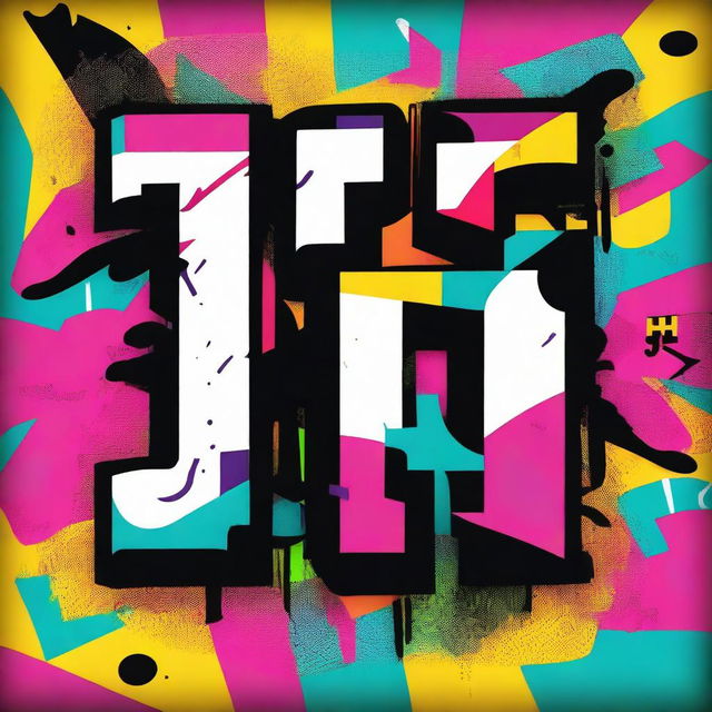 A high-quality digital art piece, featuring bold, graffiti-style lettering