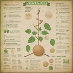 An informative and thematic poster illustrating the positive impact of genetic engineering on agriculture. Include DNA strands, healthy crops, farmers, and scientific equipment.