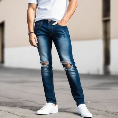 The distal placement of the pockets on these jeans gives them a unique and trendy look.