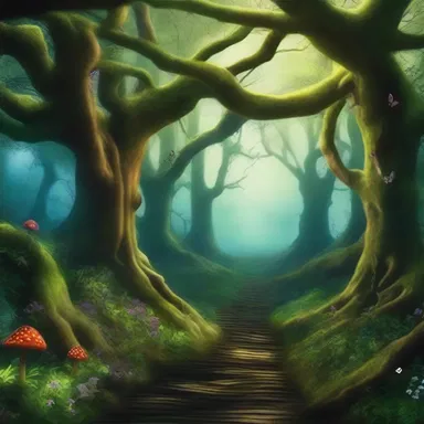 The enchanted forest is located in the distal realm, far away from the human world.