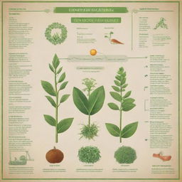 A poster illustrating the fundamental process of genetic engineering in agriculture. Combine images of DNA helix, plants, and farming tools with text, graphs, and diagrams to display its benefits.