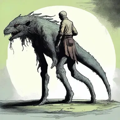 In the fantasy novel, the protagonist encounters a derisory creature with incongruous abilities, capable of speaking multiple languages.