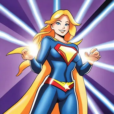 In the cartoon, the radiant superhero had the power to shoot beams of light from her hands.