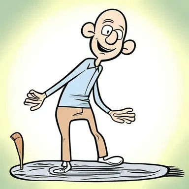 In the cartoon, the character experienced excruciation after stepping on a nail.