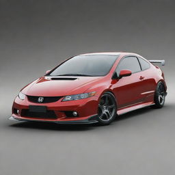 An AI-created image of a fierce and fierce-looking Honda Civic FD2, featuring sharply defined lines and potent aerodynamics.