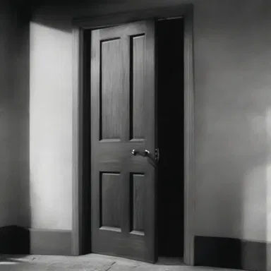 In the suspenseful scene, the screaky noise of the door slowly opening added to the tension in the movie.