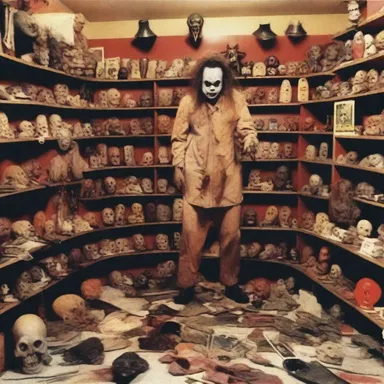 The horror movie fanatic was obsessed with collecting rare and terrifying movie memorabilia.