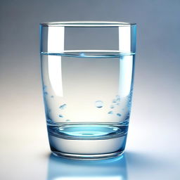 A high-quality digital art image showcasing a glass of water, shimmering with purity