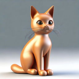 The image is a 3D rendering of a stunning acorn-colored cat, adopting a similar style to the previous image