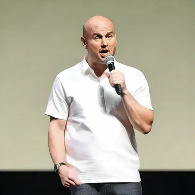 The stand-up comedian had the audience in stitches with his receding hairline joke, making fun of his own baldness.