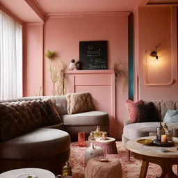 A cosy and comfortable space with cute, plush decor, inviting atmosphere.