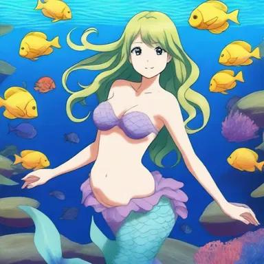 In the anime, the mermaid character used her byssus to attach herself to the coral reef.