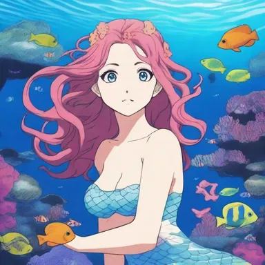 In the anime, the mermaid character used her byssus to attach herself to the coral reef.