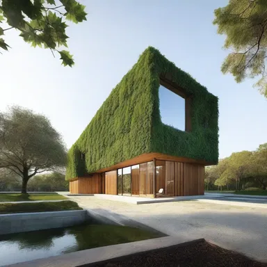 The use of mimicry can be seen in the design of a building that mimics the surrounding natural landscape.