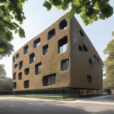 The design of the building incorporated elements of mimicry, with the facade resembling tree branches to blend in with the surrounding nature.