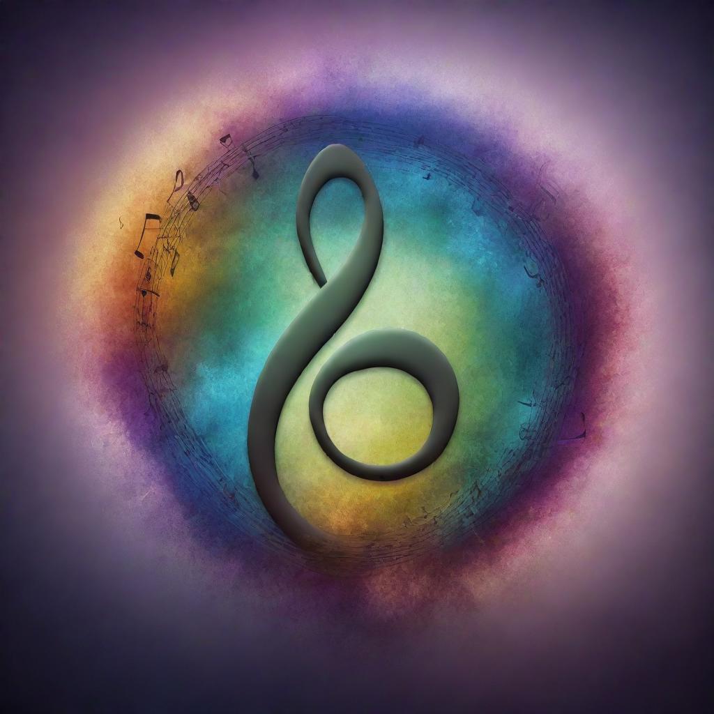 A musical note enveloped in a fantasy concept with dramatic colors and mystical elements.