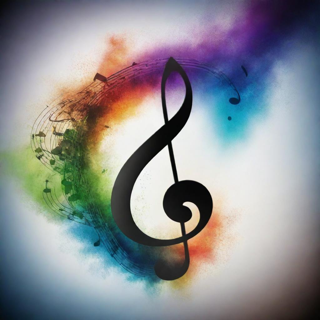 A musical note enveloped in a fantasy concept with dramatic colors and mystical elements.