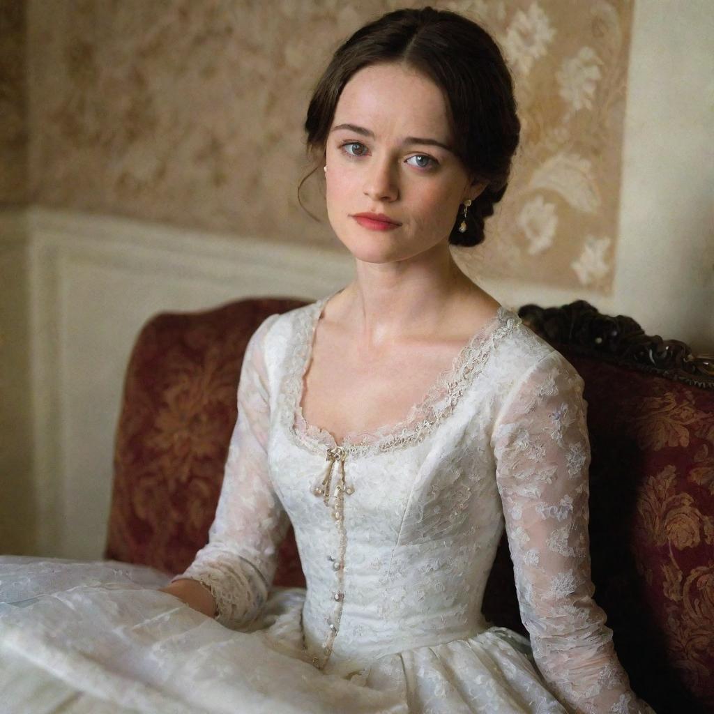 Rory Gilmore, the iconic TV character, sitting comfortably, engrossing herself into the world of 'Anna Karenina' by Leo Tolstoy