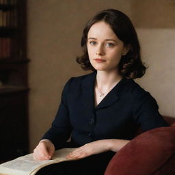 Rory Gilmore, the iconic TV character, sitting comfortably, engrossing herself into the world of 'Anna Karenina' by Leo Tolstoy