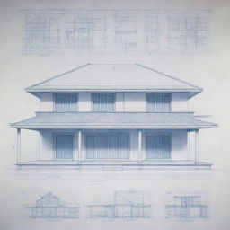 Blueprints of a house with only one front view, demonstrating thoughtful design and architectural precision