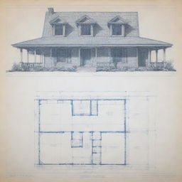 Blueprints of a house with only one front view, demonstrating thoughtful design and architectural precision