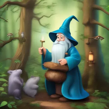 In the enchanted forest, the wizard used a magical contraption to communicate with mythical creatures.