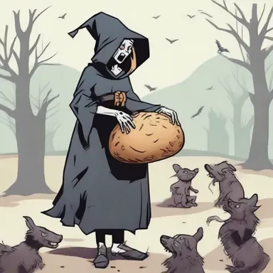 The witch used a cursed loaf to cast a spell on the townspeople, turning them into mindless zombies.