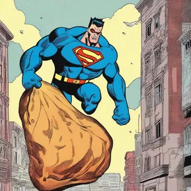 In the comic book, the superhero's arch-nemesis threatened to destroy the city using a loaf-shaped bomb.
