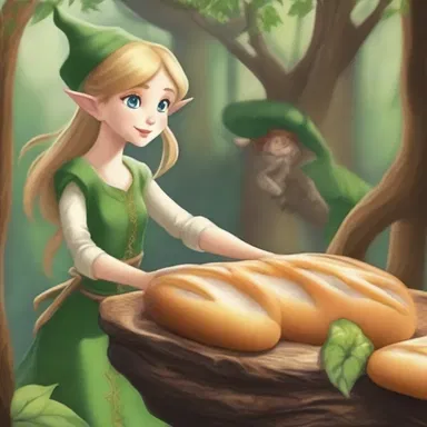 In the magical land of Elvenwood, the elves have the power to create enchanted loaves of bread that never go stale.