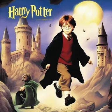 The novel 'Harry Potter and the Sorcerer's Stone' creates a magical world where the characters loaf around the idea of wizards and witches.