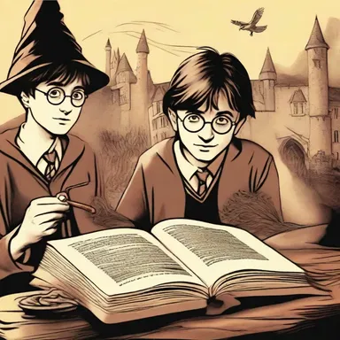 The novel 'Harry Potter and the Sorcerer's Stone' creates a magical world where the characters loaf around the idea of wizards and witches.