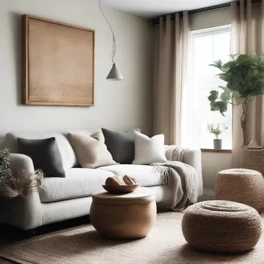 The designer created a cozy living room where one can loaf and relax.