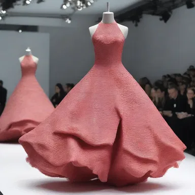 The fashion designer created a drupaceous-inspired dress, with patterns resembling the skin texture of drupes.