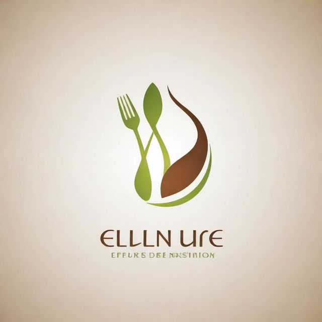 A high-quality, professional logo for a diet specialist named Elnure Abishova, reflecting health, nutrition and sophistication.