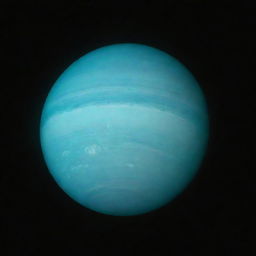 A mesmerizing view of Uranus with vibrant, hypothetical oceans shimmering under the distant sunlight.