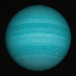 A mesmerizing view of Uranus with vibrant, hypothetical oceans shimmering under the distant sunlight.