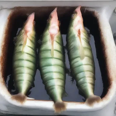 The crew on the fishing boat encountered a monstrous greenling while out at sea, sending shivers down their spines.