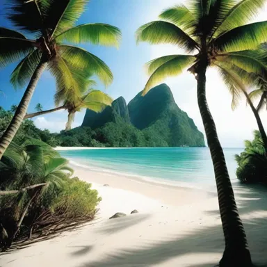 The stunning visuals of a tropical island with a majestic palm family are often featured in films set in exotic locations.