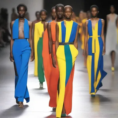 The designer showcased a collection of vibrant and vital colors on the runway.