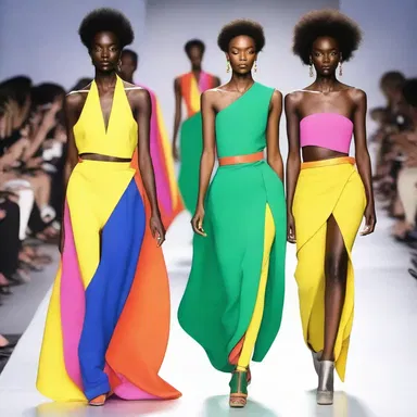 The designer showcased a collection of vibrant and vital colors on the runway.