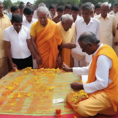 During the religious festival, the devotees came together to divvy their contributions to the community.